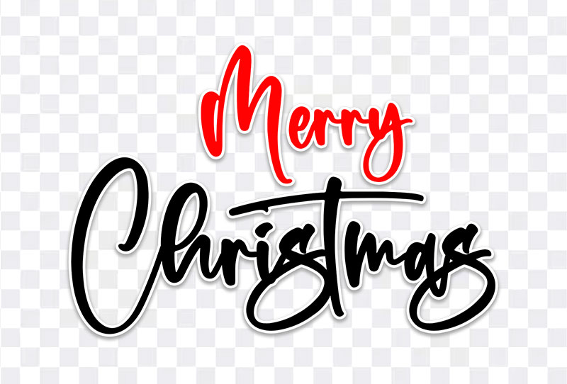 Merry Christmas Red And Black Decorative Text Vector Png Image For Free Download