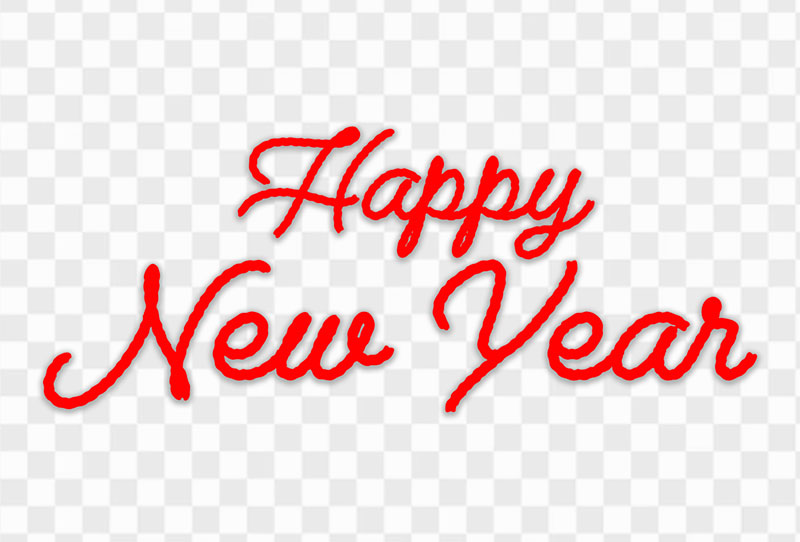 Transparent Red Decorative New Year Typography Vector Clipart Png Image For Free Download