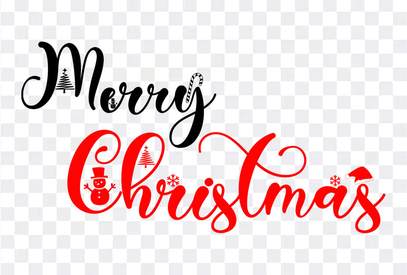 Beautiful Merry Christmas Typography Png Image With Transparent Background Free Download