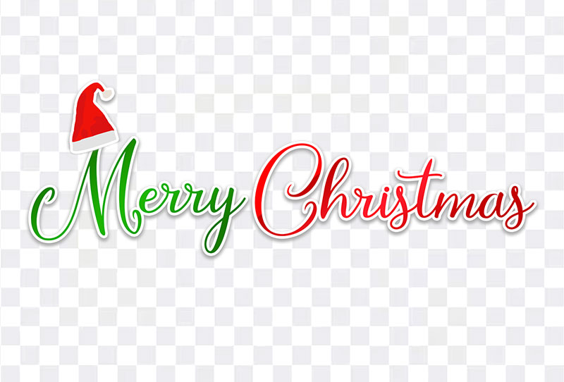 Shiny Gradient Merry Christmas Text With Cap Png Clipart Image Transparent Free Download