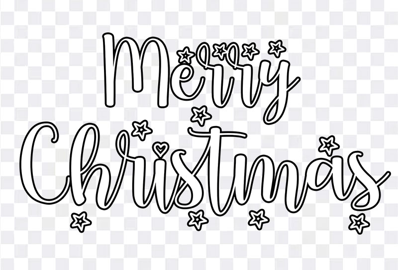 Merry Christmas Coloring Text Clipart Png Image For Free Download