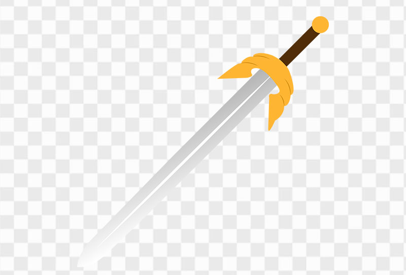 Long Sword With Golden Handle Vector Clipart Png Image Transparent For Free Download
