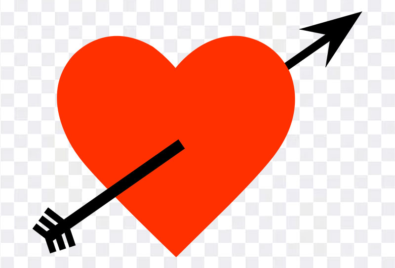 Red Heart With Arrow Vector Clipart Png Image Transparent For Free Download