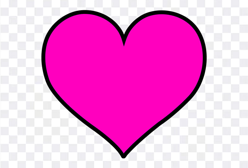 Download Pink Heart With Black Outline Vector Clipart Png Free Transparent Image
