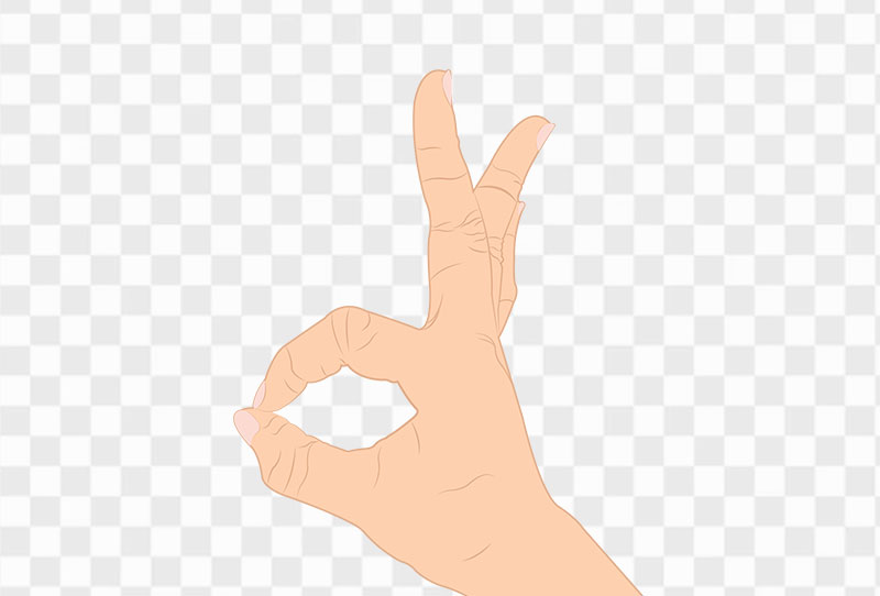 Ok Cartoon Hand Gesture Clipart Vector Png With Clear Background For Free Download