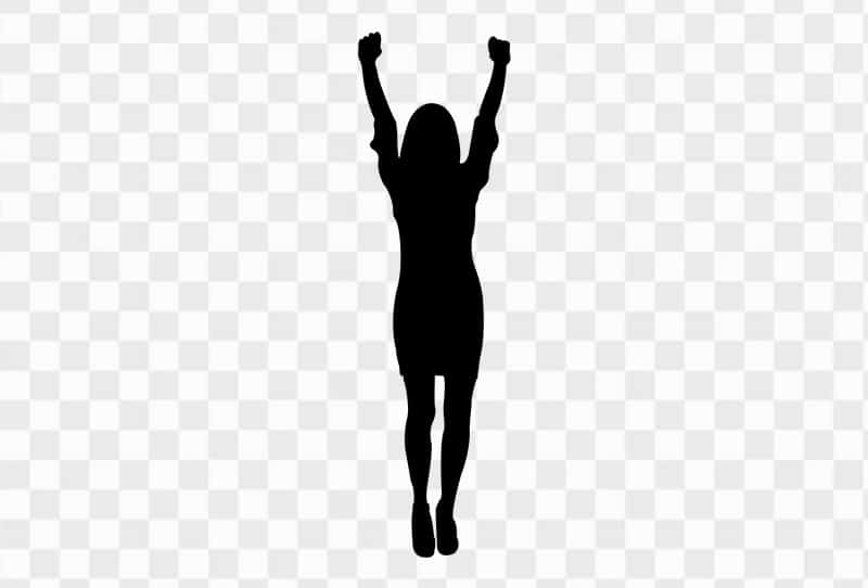 Transparent Women Dancing With Raised Hand Silhouette Vector Png Image For Free Download
