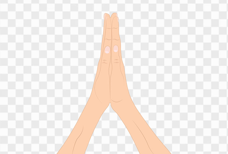 Human Hand Praying Gesture Cartoon Clipart Png On Transparent Background Free Download