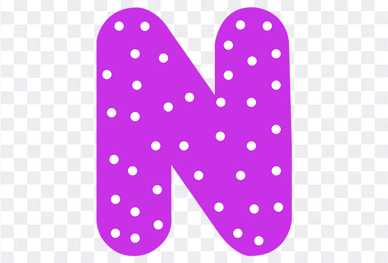 N Alphabet Letter With White Dots Vector Clipart Png Transparent Image Free Download