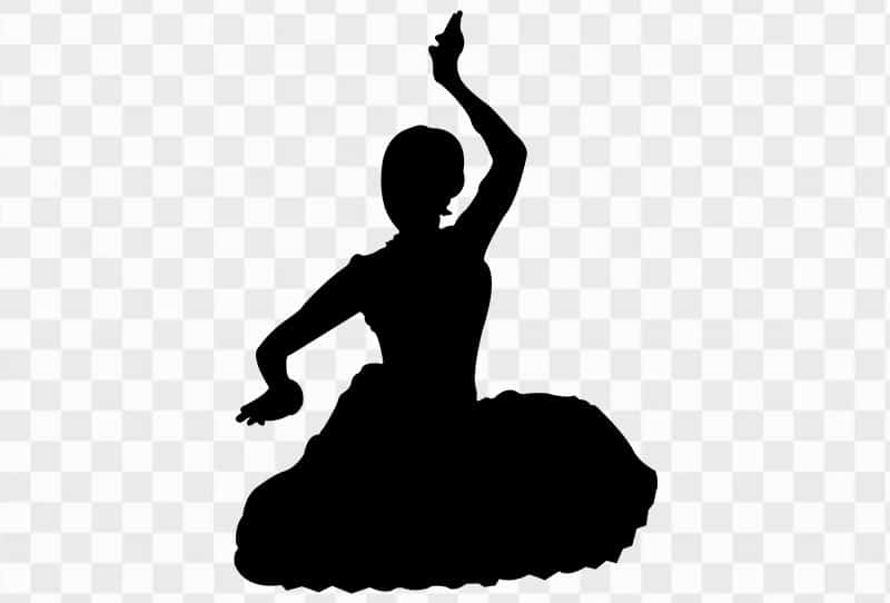 Indian Women Perform Kathak Dance Silhouette Vector Png Image Transparent Free Download
