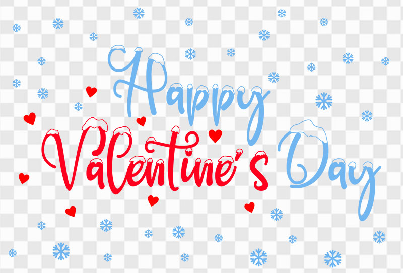Valentines Day With Snowfall Text Png Image Transparent For Free Download