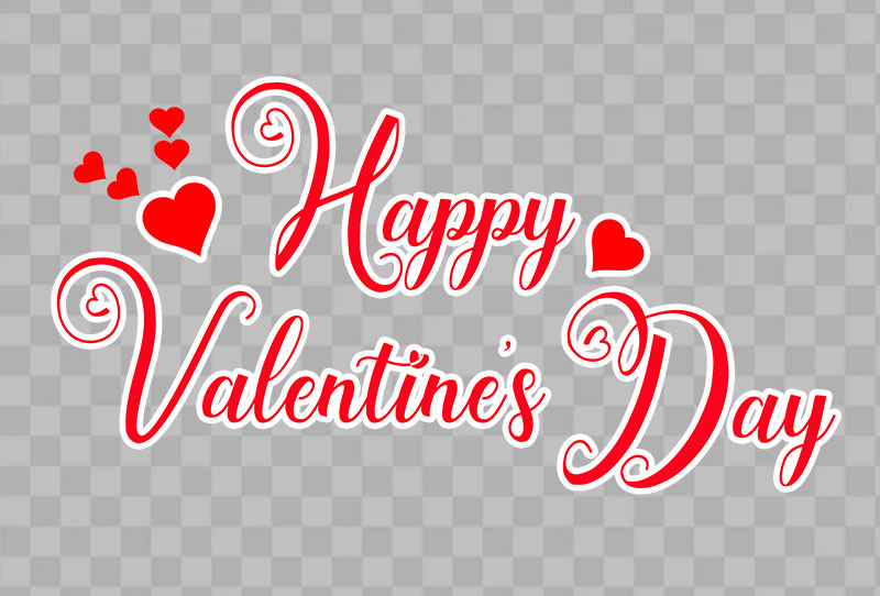 Happy Valentine Day Calligraphy Typography Png Image Transparent Free Download