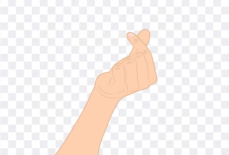 Mini Heart Hand Sign Cartoon Vector Clipart Png Transparent Image For Free Download