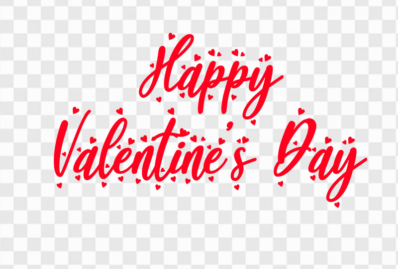 Happy Valentine's Day Script Font Design With Hearts Vector Png Image Transparent Free Download