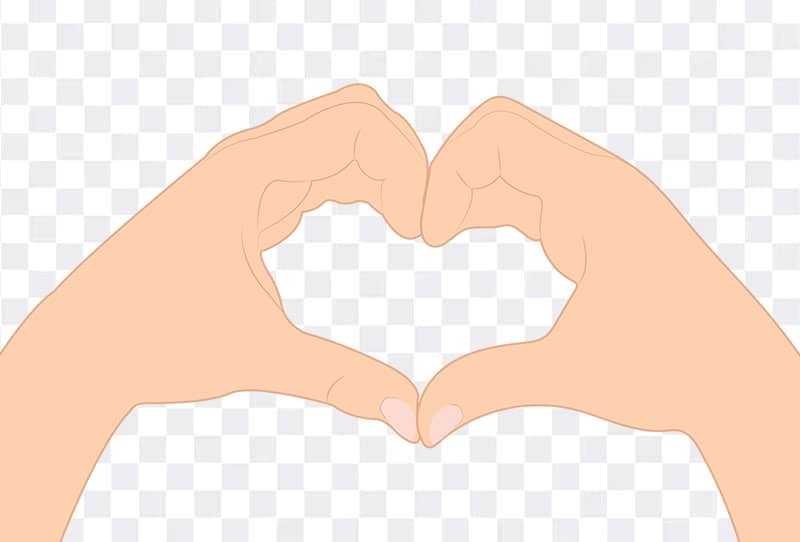 Cartoon Hand Forming A Heart Shape Vector Clipart Png Transparent Image Free Download