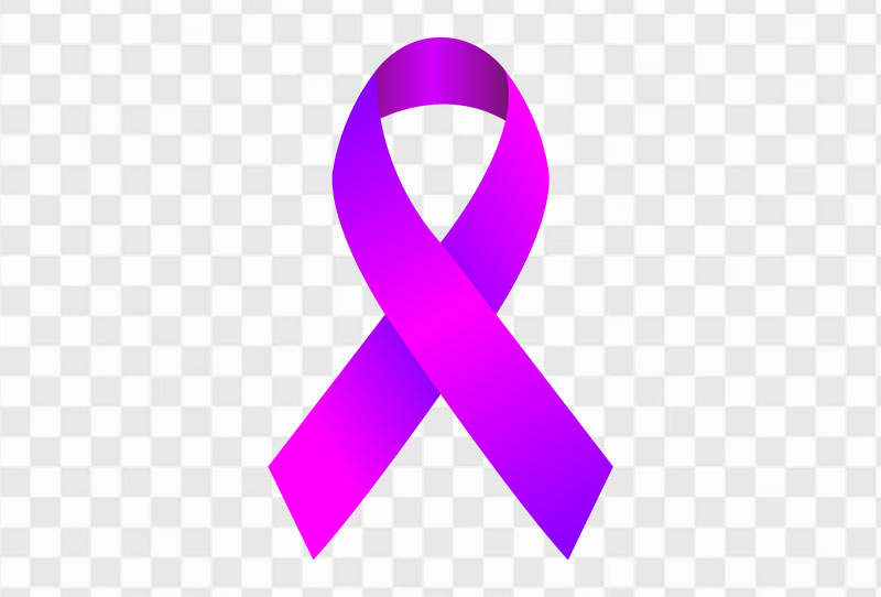 Realistic Purple Cancer Ribbon Vector Clipart Png Transparent Image Free Download