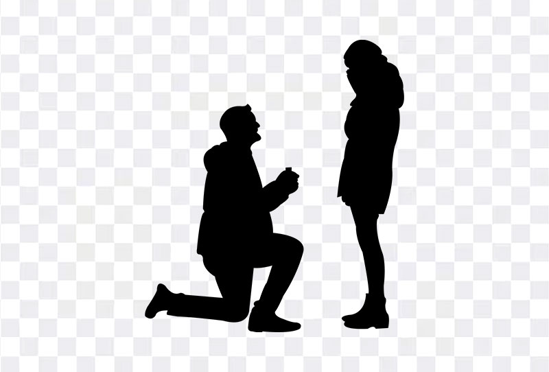 Transparent Couple Proposal Silhouette Vector Png Image With Clear Background Free Download