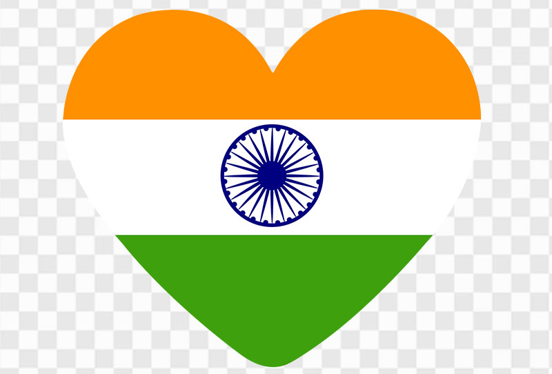 Indian Flag In The Shape Of Heart Vector Clipart Png Image With Transparent Background Free Download