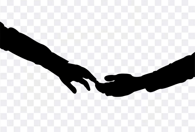 Silhouette Of A Couple Hand Vector Clipart Png Transparent Image Free Download