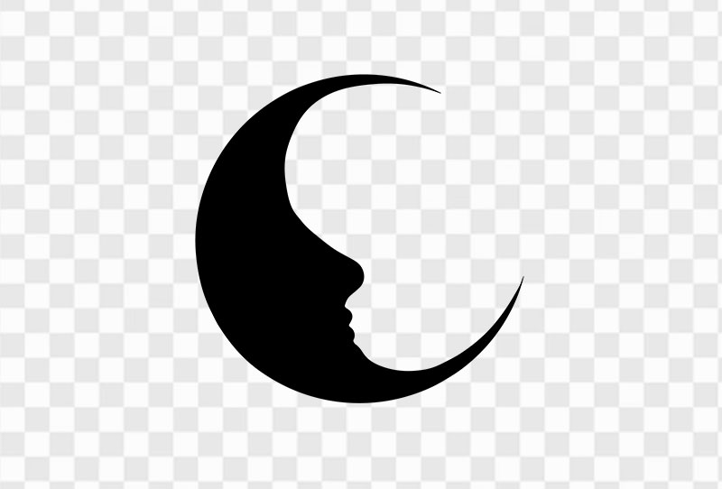 Black Moon Face Silhouette Vector Png Transparent Image Free Download