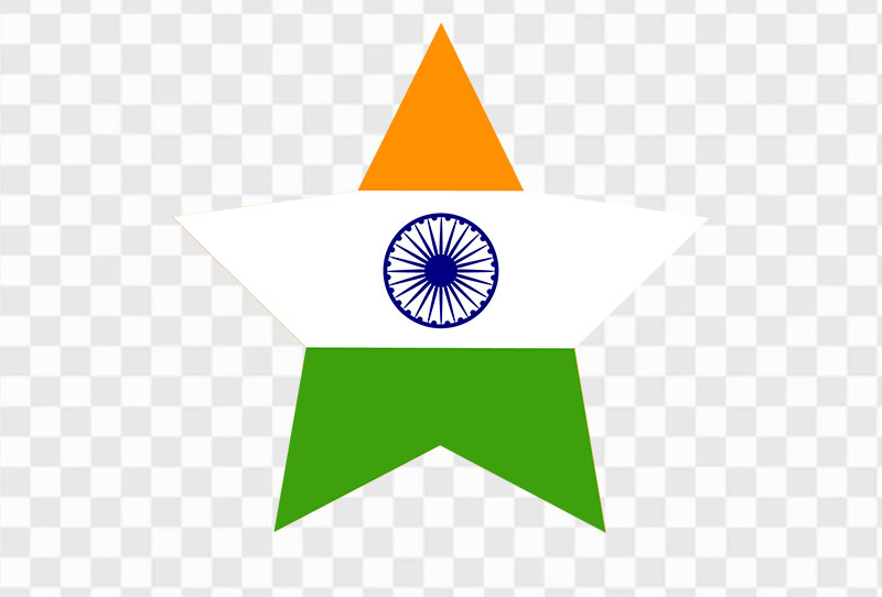 Star Shape Indian Flag Vector Clipart Png Transparent Image Free Download