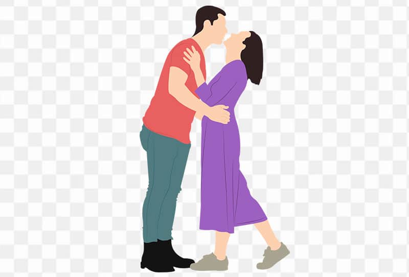 Valentine Couple Kissing Vector Clipart Png Transparent Image For Free Download
