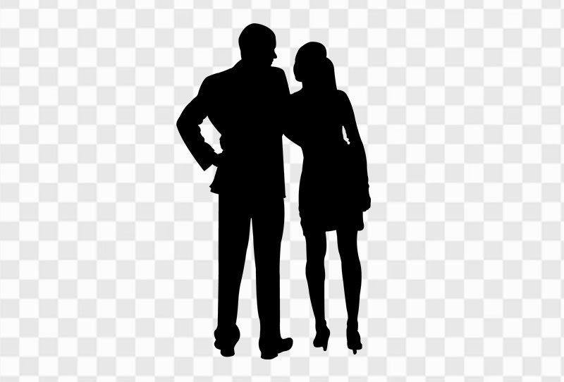 Couple Posing Together Silhouette Vector Png Transparent Image For Free Download