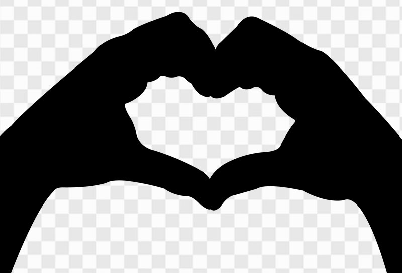 Hand Making Heart Shape Silhouette Vector Png Transparent Image Free Download