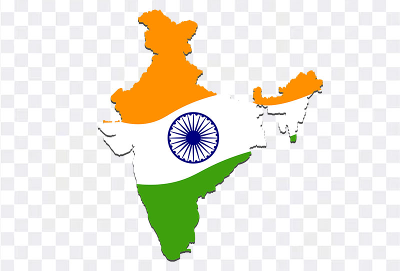 India Map In Color Of Flag Vector Clipart Png Transparent Image For Free Download