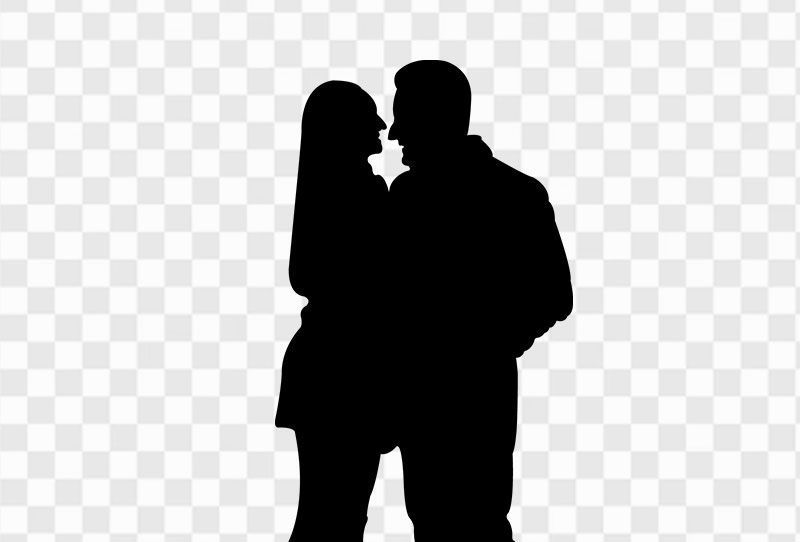Download Valentine Couple Love Pose Silhouette Png Transparent Free Image