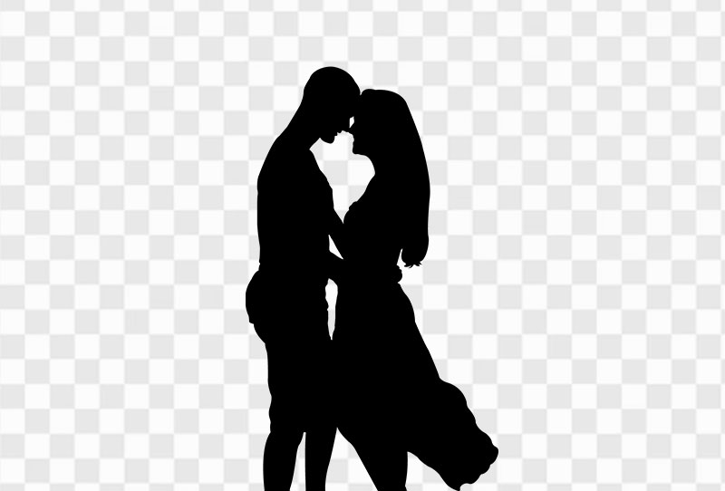 Romantic Couple Kissing Silhouette Vector Png Transparent Image Free Download