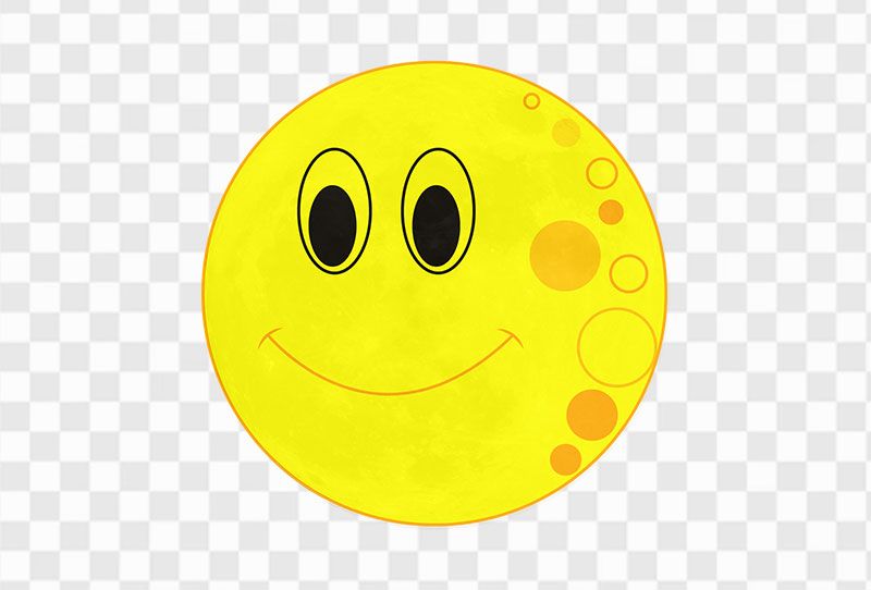 Transparent Full Yellow Moon Smiling Vector Clipart Png With Clear Background Free Download