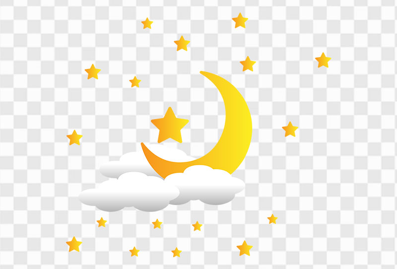 Download Half Moon Star With Clouds Vector Clipart Free Png With Transparent Background