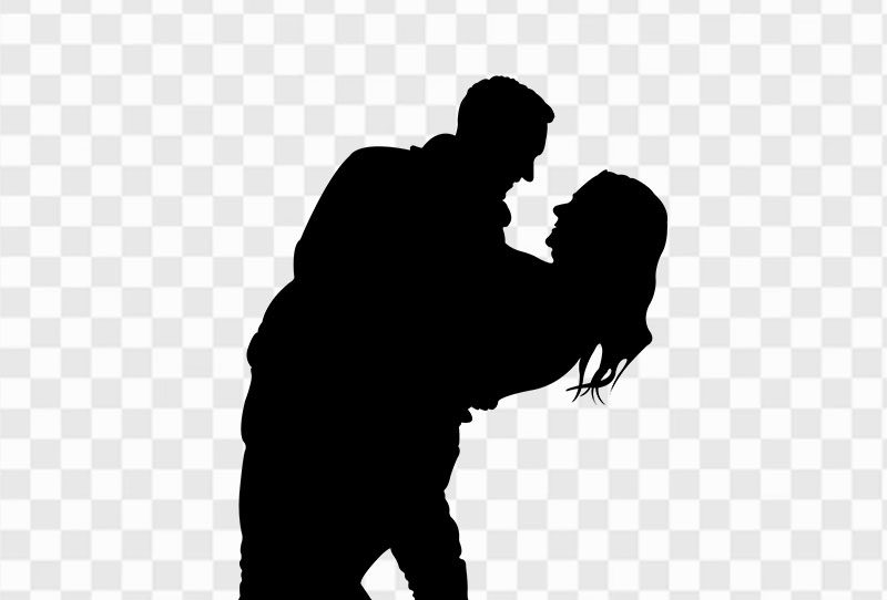 Transparent Young Couple Hugging Silhouette Png Free Image Without Background