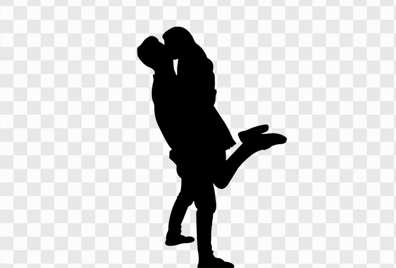 Black Silhouette Of Couple Kissing Vector Png Transparent Image Free Download