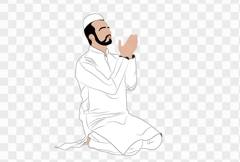Muslim Man Praying Vector Clipart Png Transparent Image Free Download