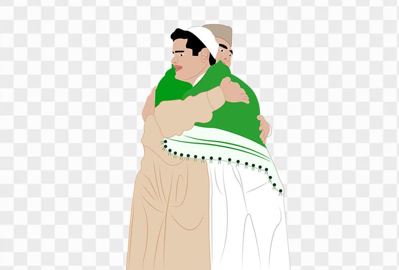 Muslim Man Hugging Each Other Vector Clipart Png Transparent Image Free Download