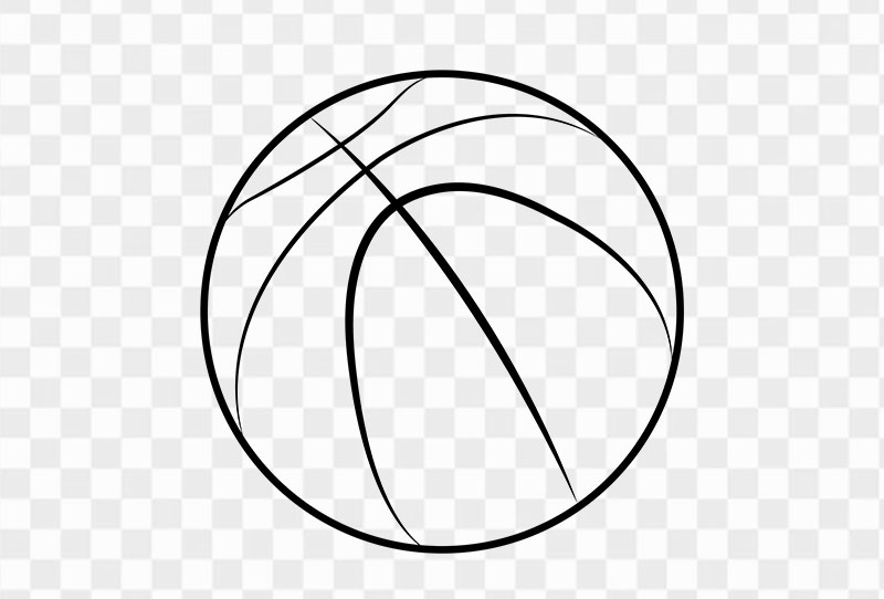 Download Black Line Art Of Basketball Vector Png Transparent Free Image