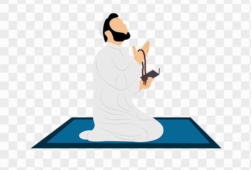 Muslim Man Praying Vector Clipart Png Transparent Image Free Download
