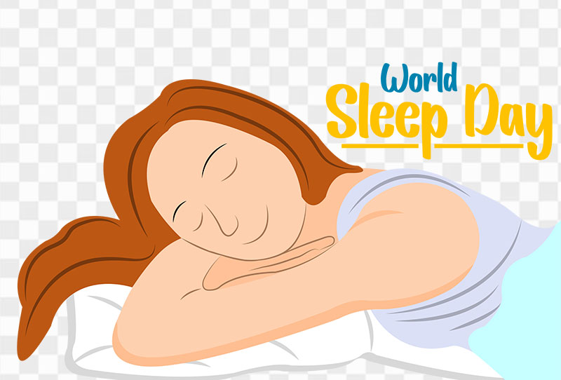 World Sleep Day | Young Girl Sleeping Vector Illustration Png Transparent Image For Free Download