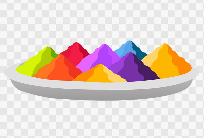 Holi Colours In Plate Vector Png Transparent Image For Free Download