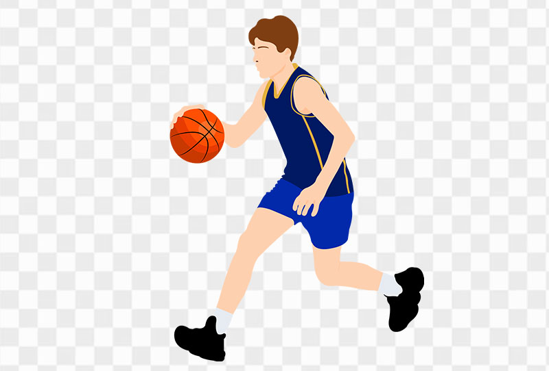 Young Player Playing Basketball Vector Png Transparent Image For Free Download