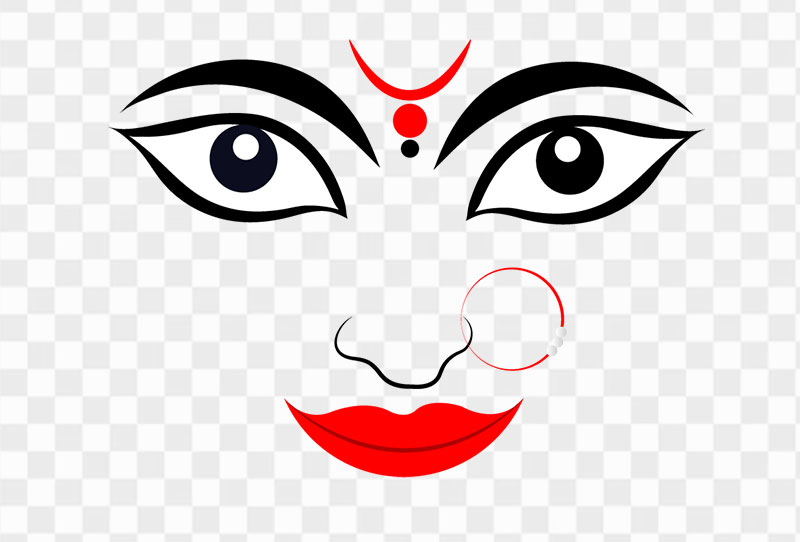 Goddess Durga Face Vector Illustration Png Transparent Image Free Download
