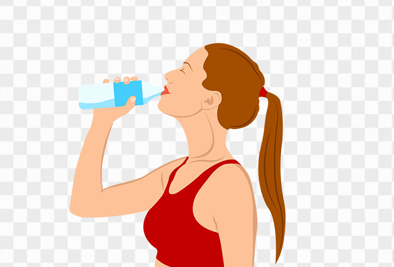 Young Woman Drink Water Vector Clipart Png Image Free Download