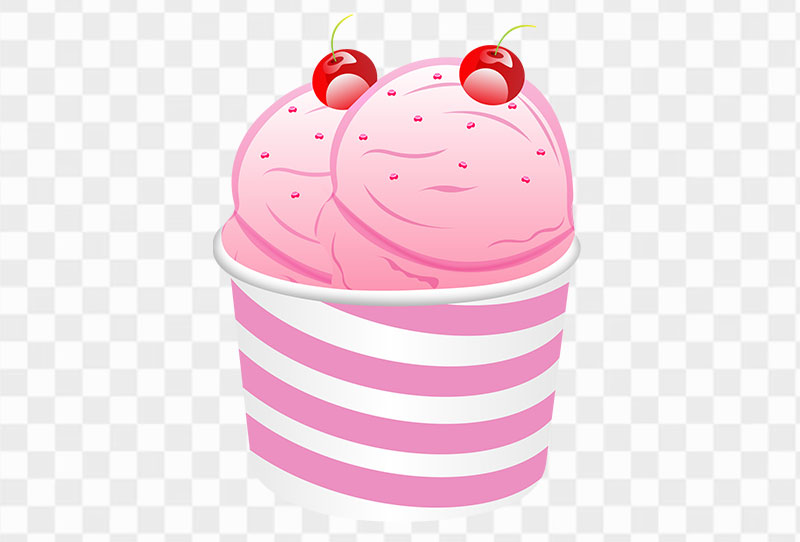 Strawberry Flavor Paper Cup Ice Cream Clipart Png Vector Image Transparent Free Download