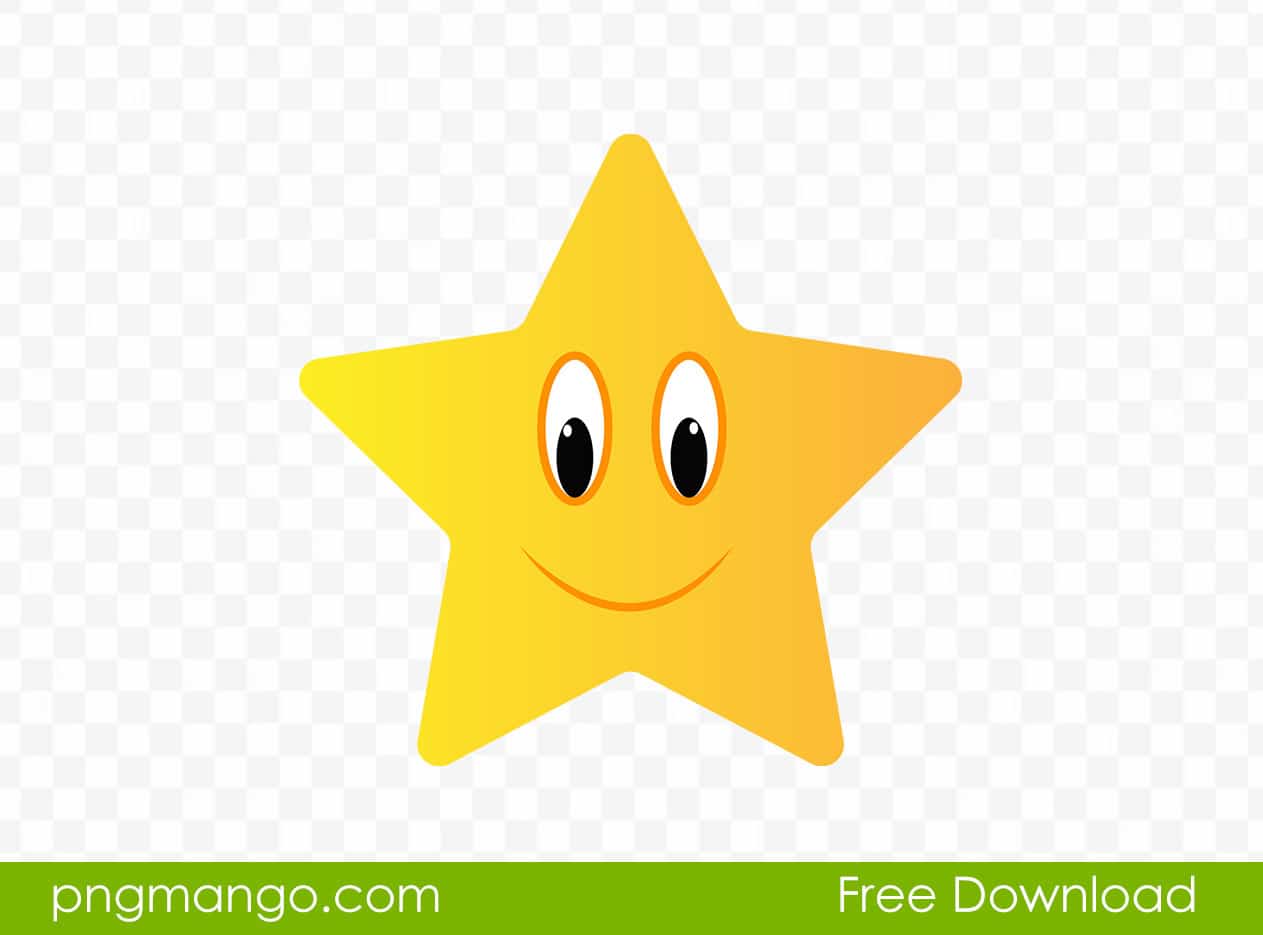 Cute Yellow Star Smile Face With Big Eyes Clipart Png Image Free Download
